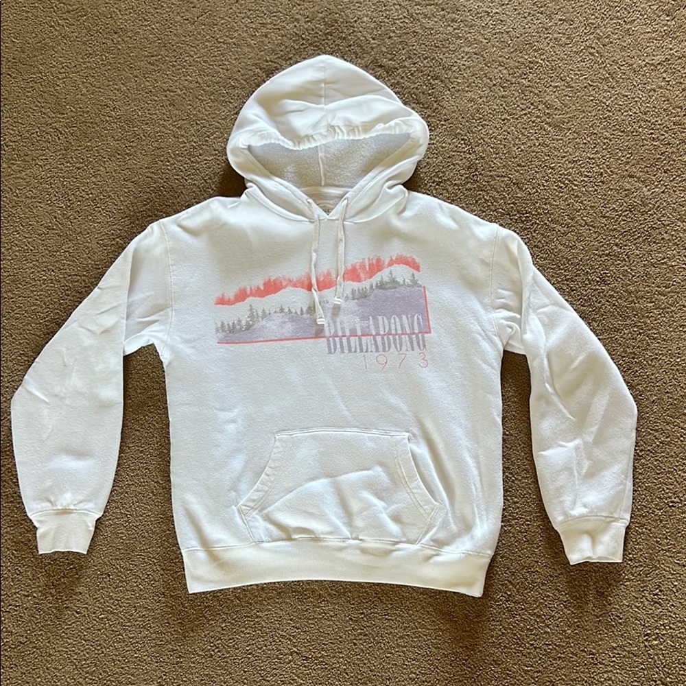 Billabong White and Red Men's Hoodie